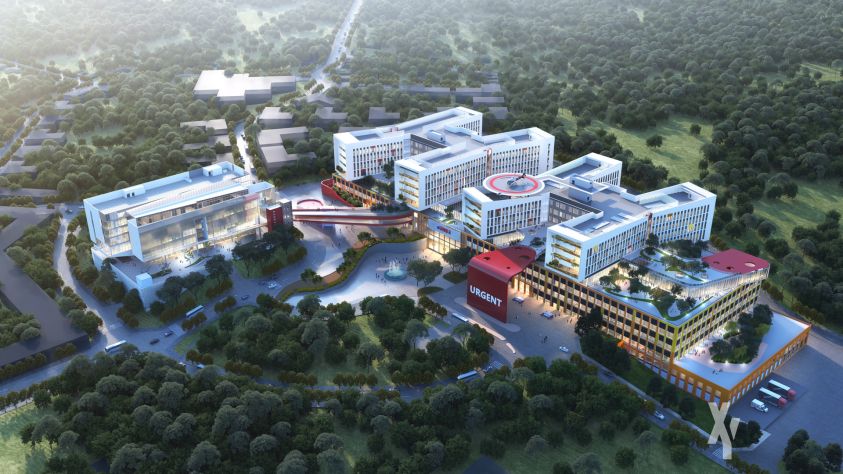 Vizualizace možné podoby nové bratislavské nemocnice Rázsochy