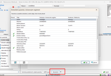 Vizualizace práce s&nbsp;kmenovým registrem pacientů v&nbsp;informačním systému Medicalc Obr: NCEZ