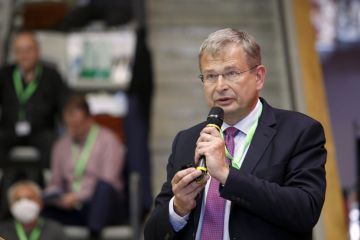 Projev kandidáta, viceprezidenta ČLK Zdeňka Mrozka. Foto: J. Koťátko